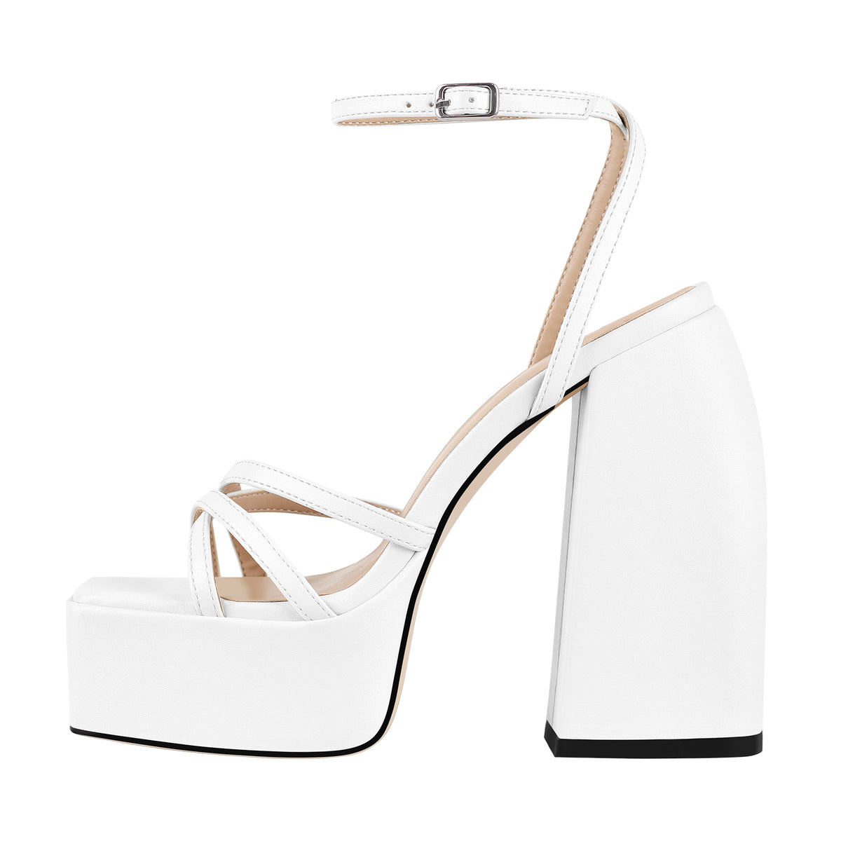 Square Toe Platform Chunky Heel Sandals Missheel
