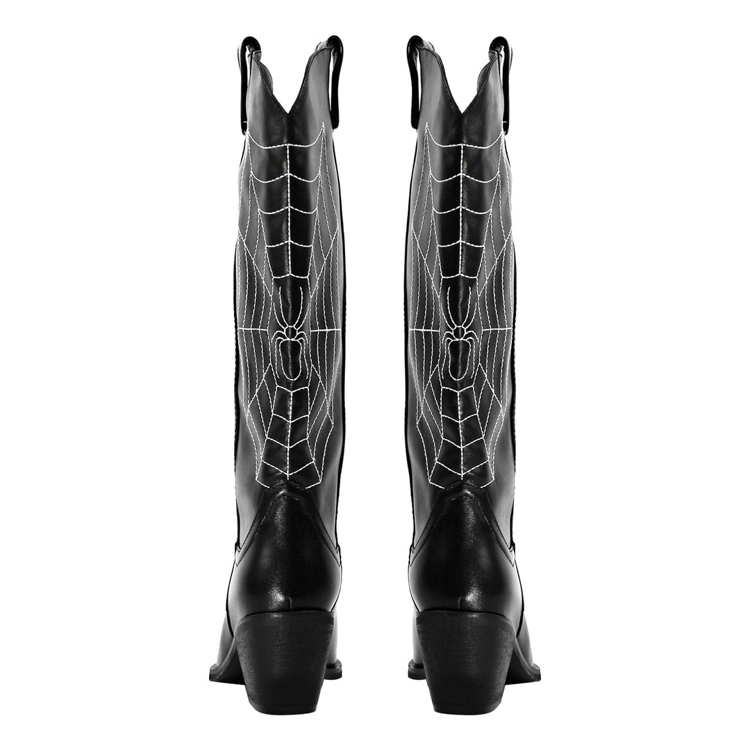 Embroidery Spider Webs Mid-Calf Boots – Missheel