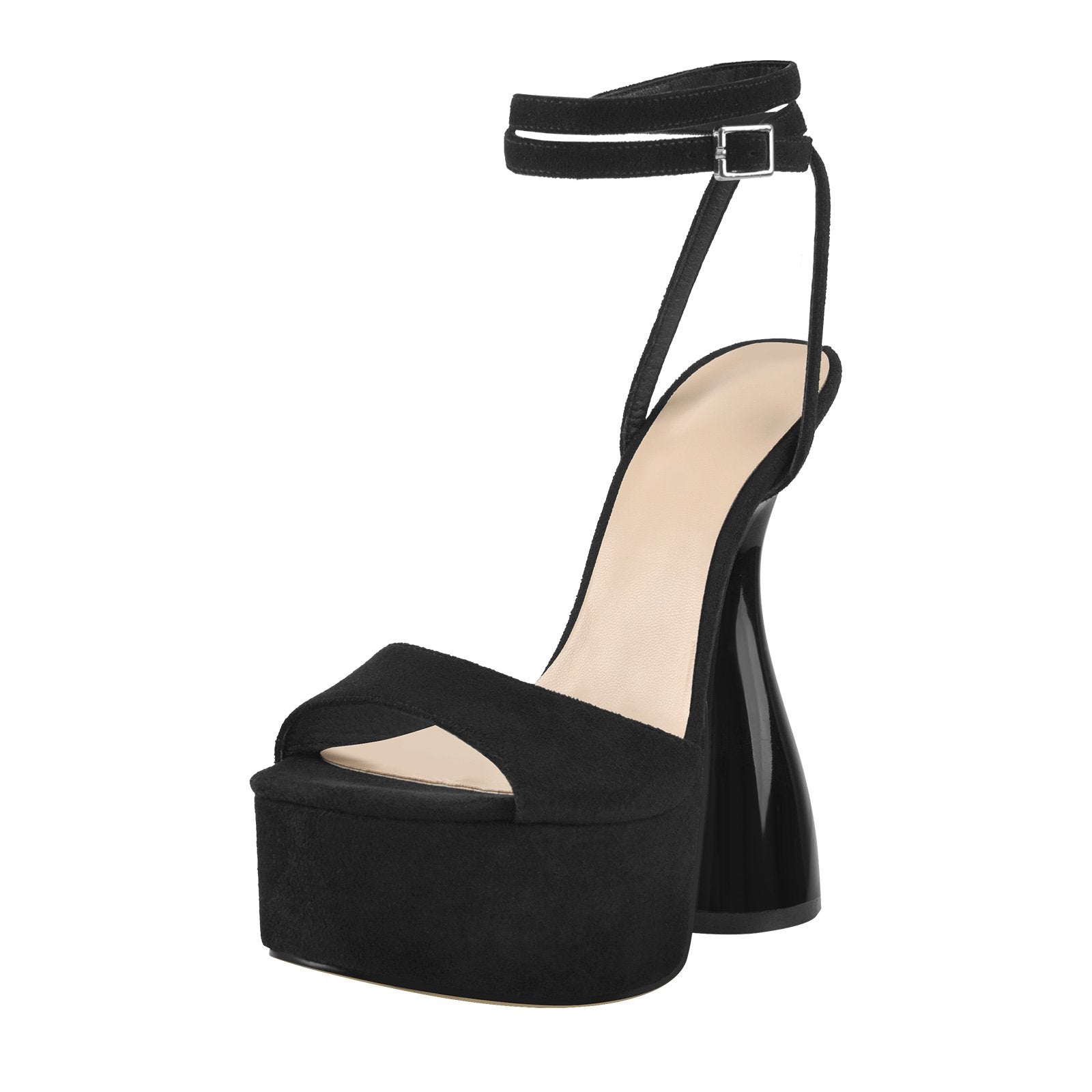 Black Suede Platform High Heel Sandals – Missheel